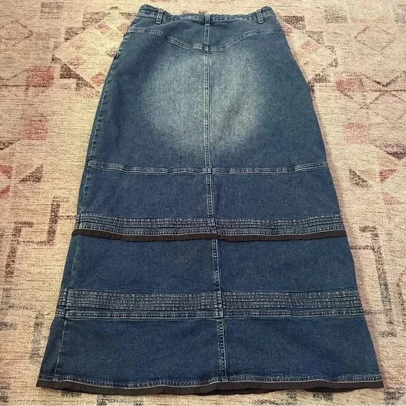 Vintage Y2K denim maxi skirt size 8 - Picture 7 of 14